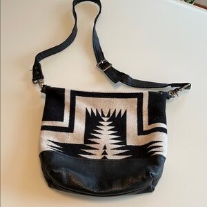 Black and White Pendleton wool handmade purse